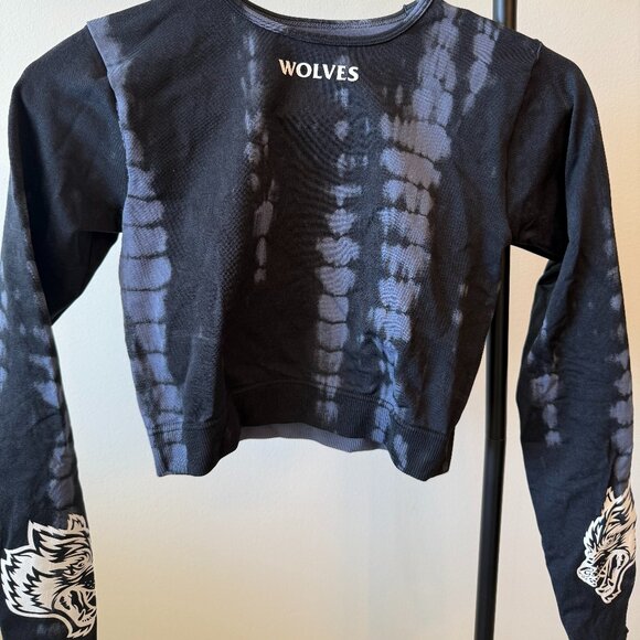 Darc Sport Wolves Serpent Crop Top Black Blue Long Sleeve Size Small 225 of 1000 - Picture 1 of 1